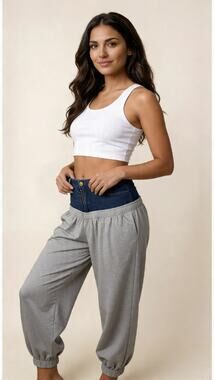 Denim & Grey Jogger Hybrid Jeans